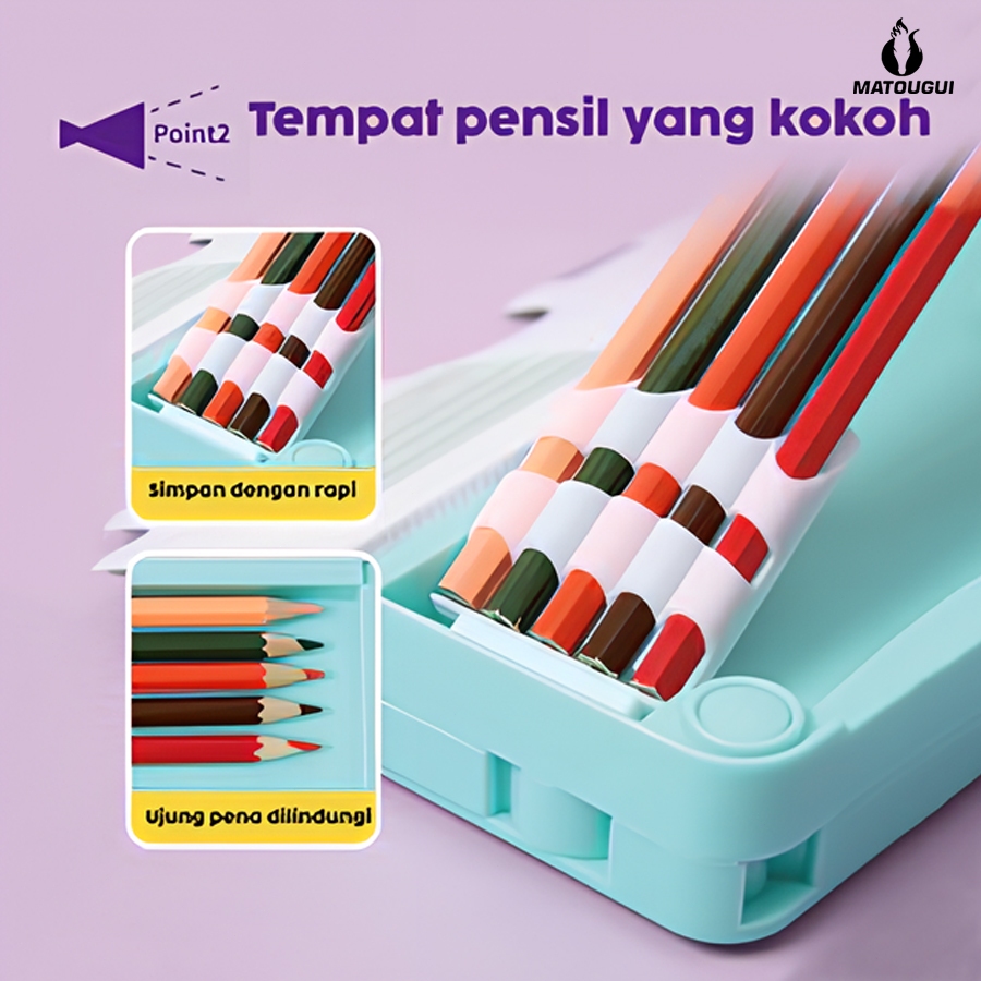 

MATOUGUI Kartun Beruang Pensil Case Tempat Pensil Multifungsi Motif Unicorn / Dinosaurus / Astronot Untuk Anak