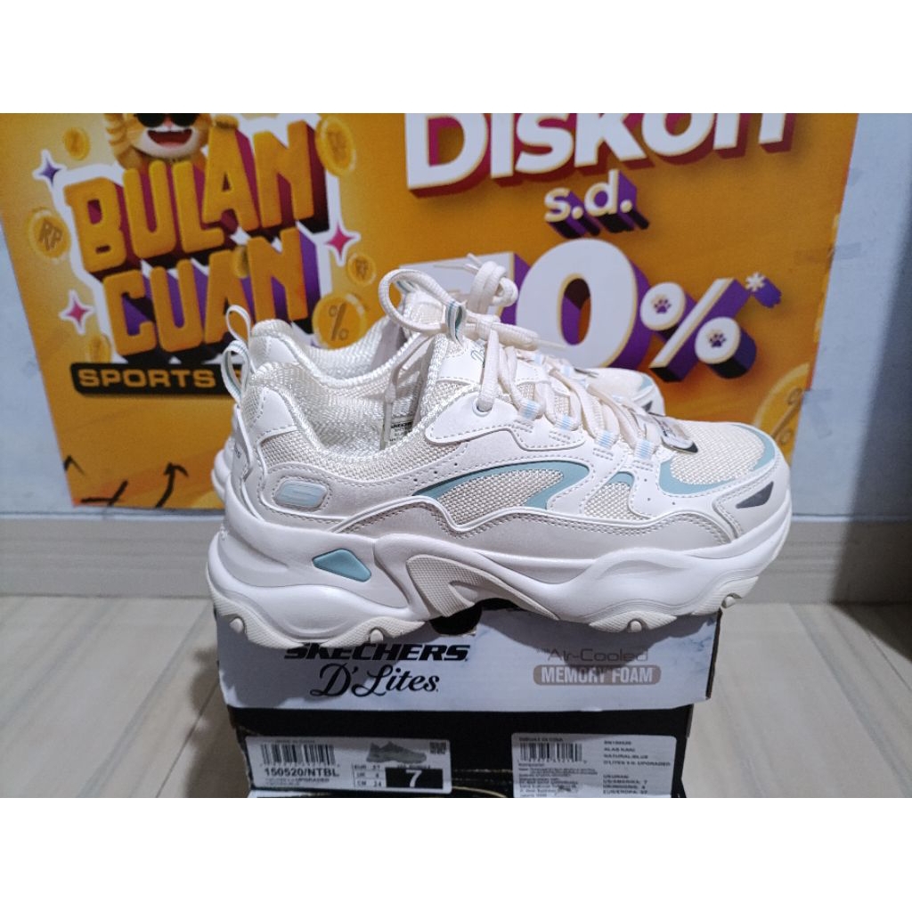 Skechers D'Lites 150520/NTBL Snakers/Casual/Fashion shoes (natural blue)