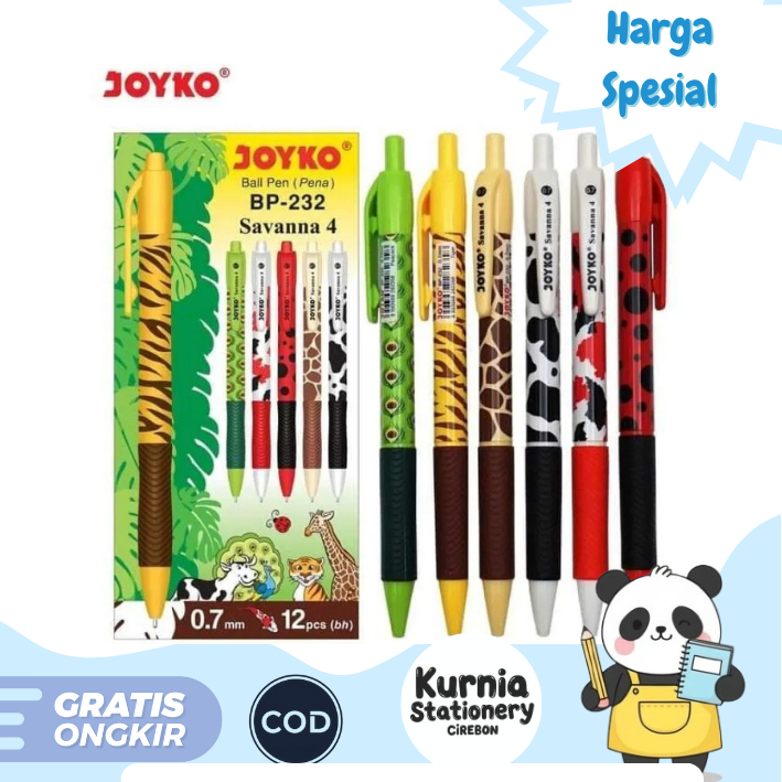 

Joyko Ball Pen (Pena) BP-232 Savanna 4 (1 Pack isi 12 PCS)