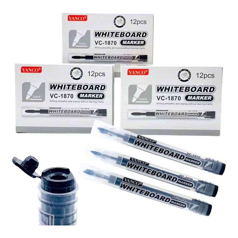 

Spidol Whiteboard Marker Vanco 1870(12pcs)Bisa Reffil Tinta