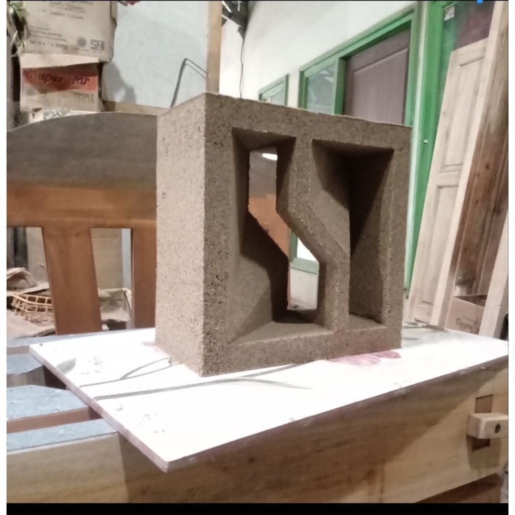 Cetakan Loster Kayu | Motif Petir _ Tumbuk 20x20