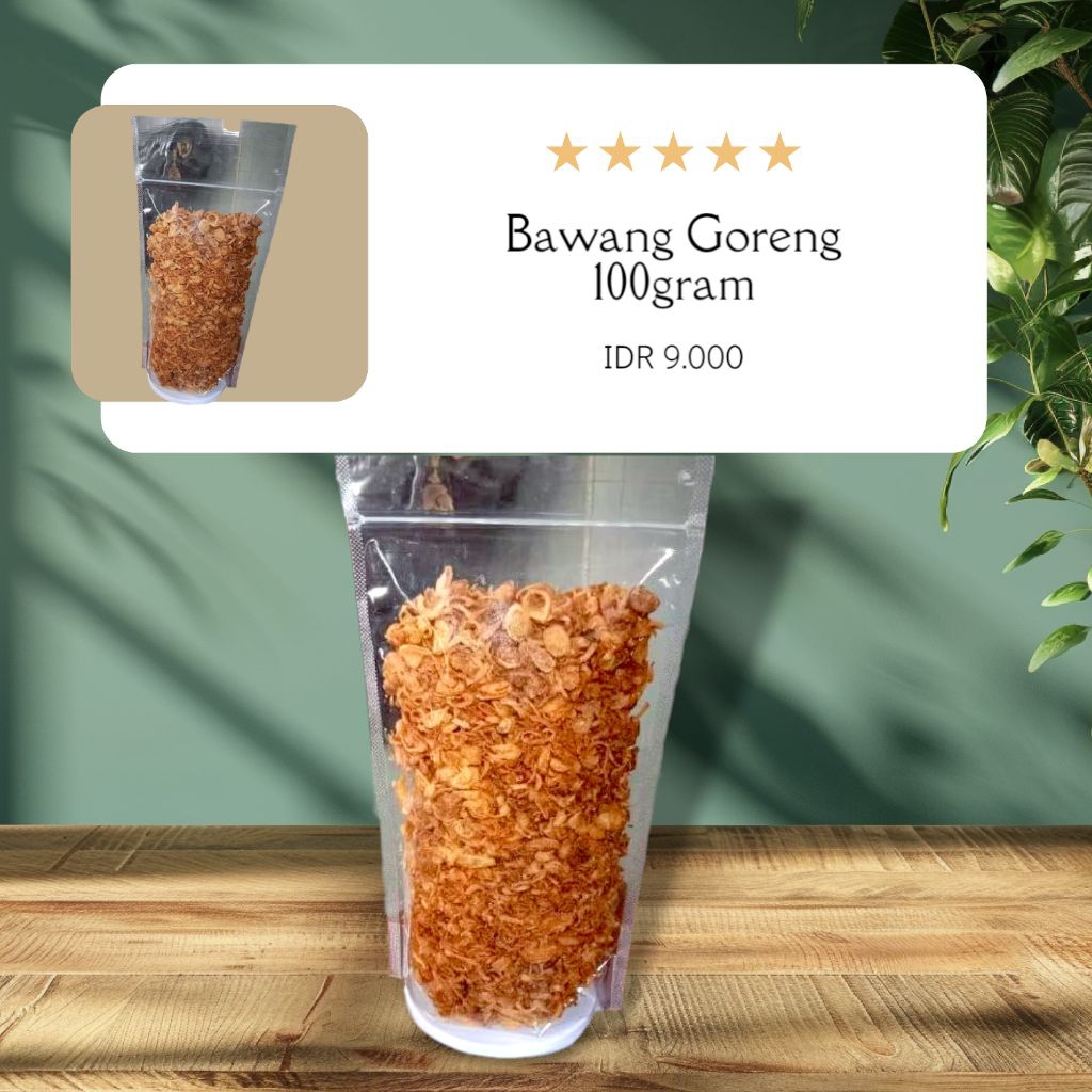 

Bawang Goreng 100gr fresh setiap hari produksi