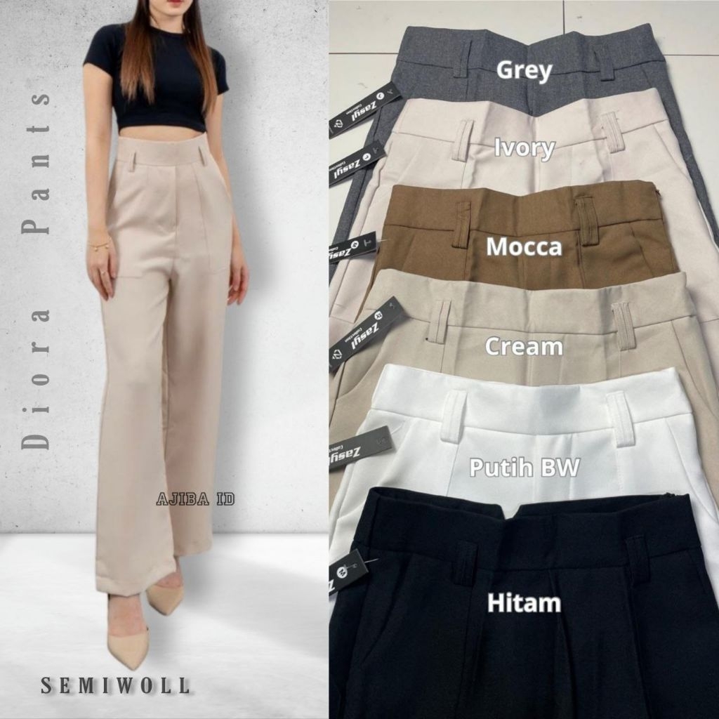 Ajiba Id - Diiora Pants -Celana kulot wanita- celana kulot highwaist