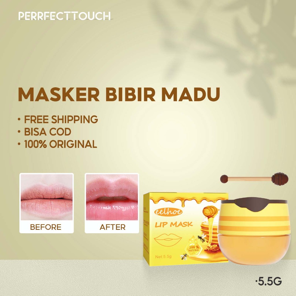 EELHOE Masker Bibir Madu【100%ORI】Memperbaiki Garis Bibir Melembabkan Eksfoliasi Mencerahkan Warna Bi