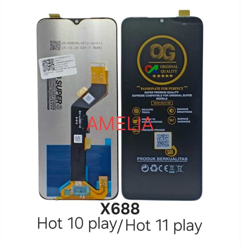 LCD TOUCHSCREEN INFINIX HOT 10 PLAY X688/ INFINIX HOT 11 PLAY X688B ORI TESTED BERARANSI