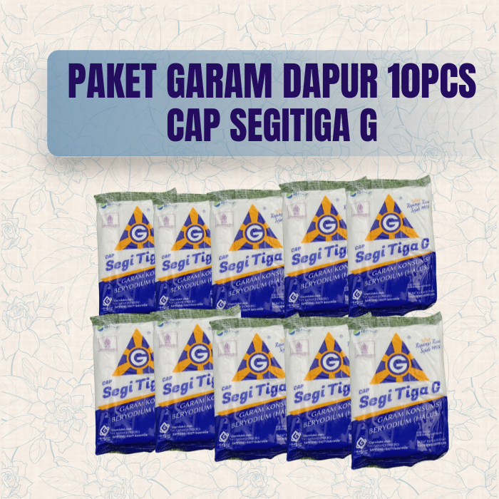 

Paket 10pcs Garam Segitiga Garam Dapur Garam Masak Garam Konsumsi Beryodium 150gr
