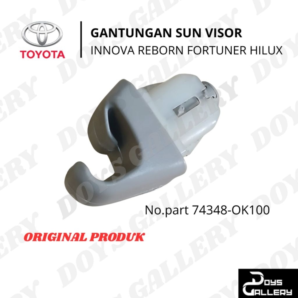 Hanger gantungan sun visor mobil toyota innova reborn fortuner hilux tahun 2016 keatas asli original