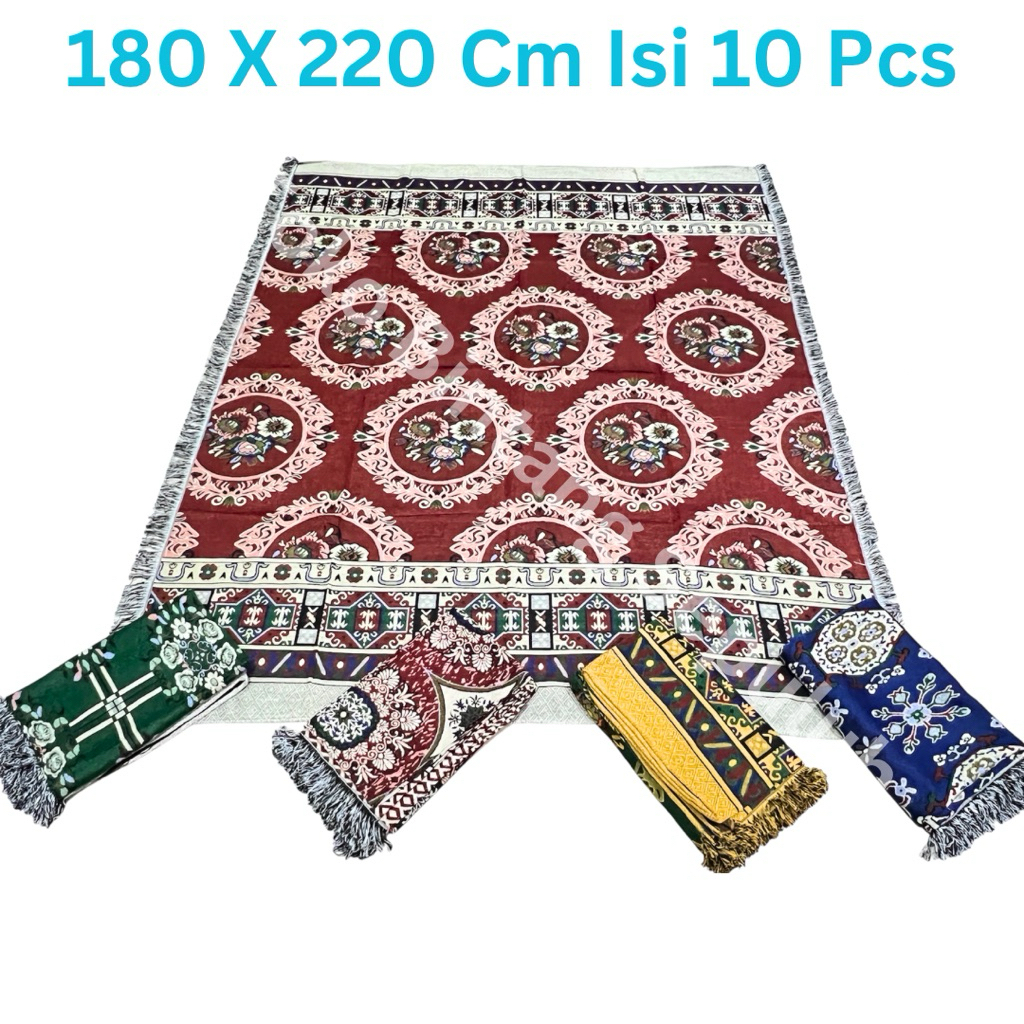 Hambal Rajut 180 X 220 Cm Premium Halus Murah Isi 10 Biji / Pcs Motif Kombinasi 5 Dimensi 2 Warna  D