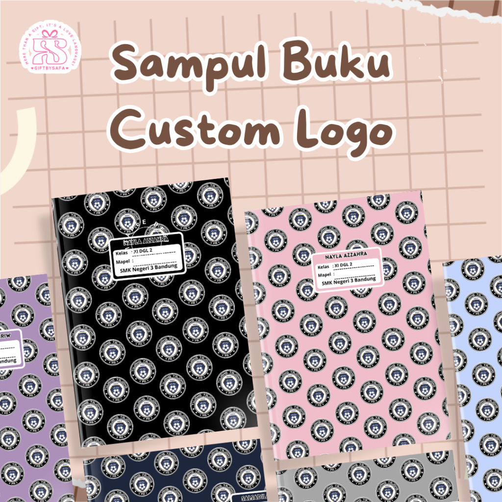 

Sampul Buku Custom Nama / Sampul Buku Custom Logo / Sampul Buku