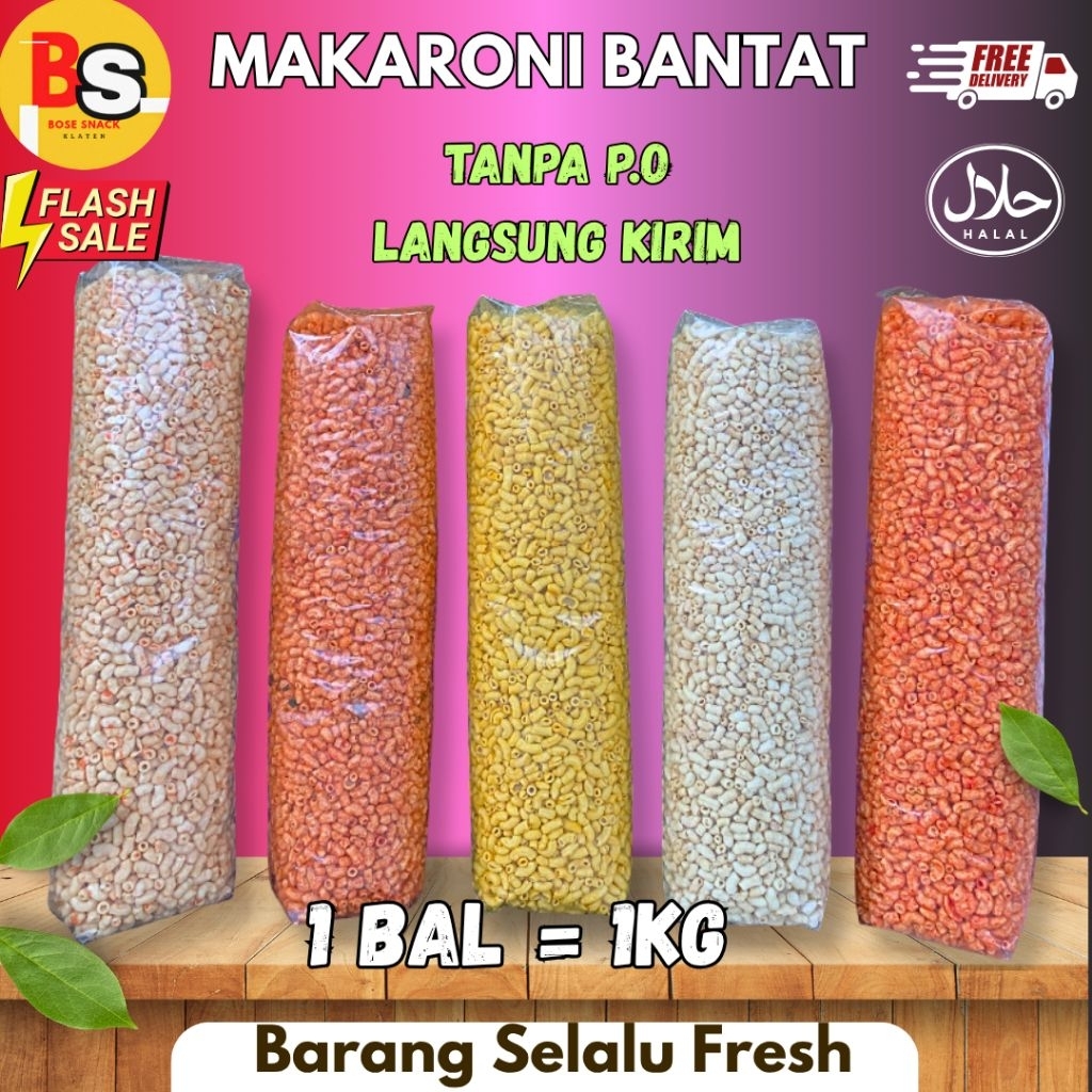 

1bal makaroni bantat/makaroni bantat 1kg/makaroni bantat 5 varian rasa/makaroni bantet 1kg