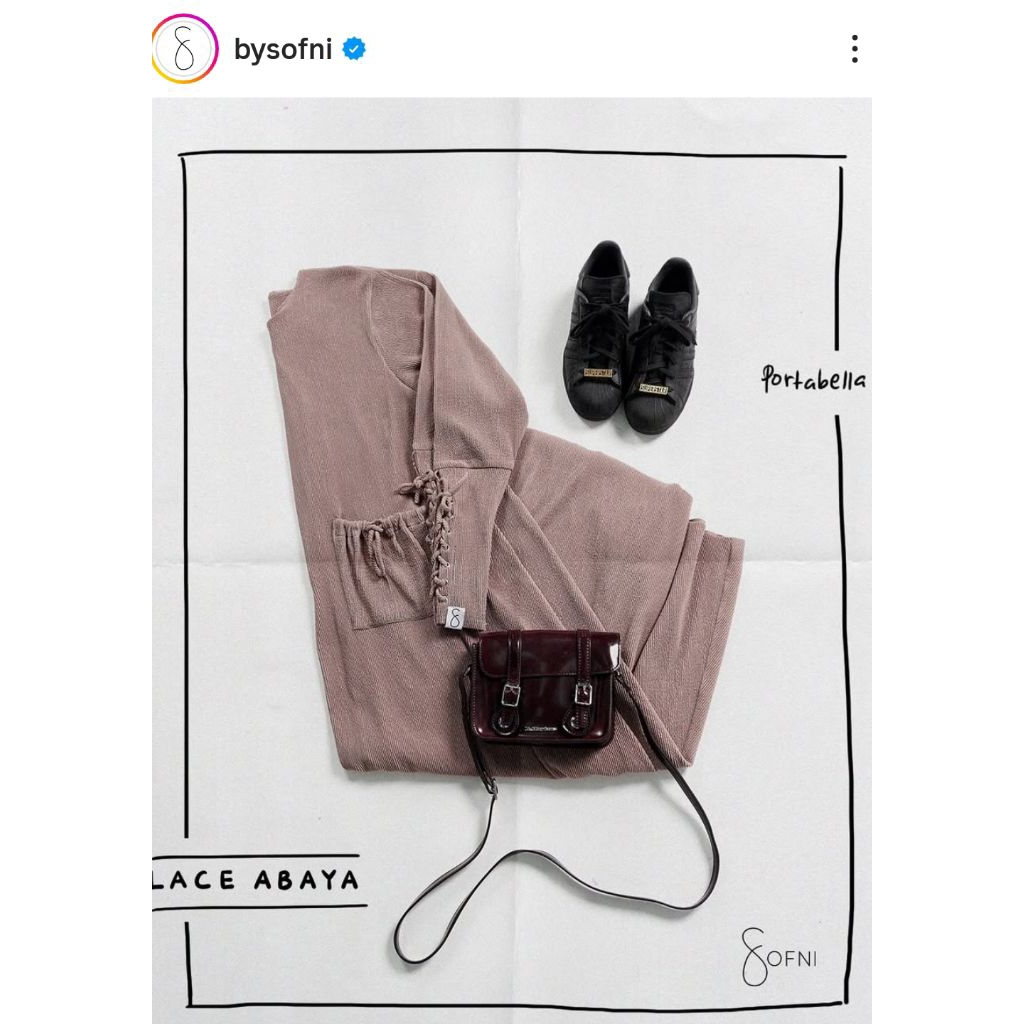 Lace Abaya by Sofni warna portabella XS preloved