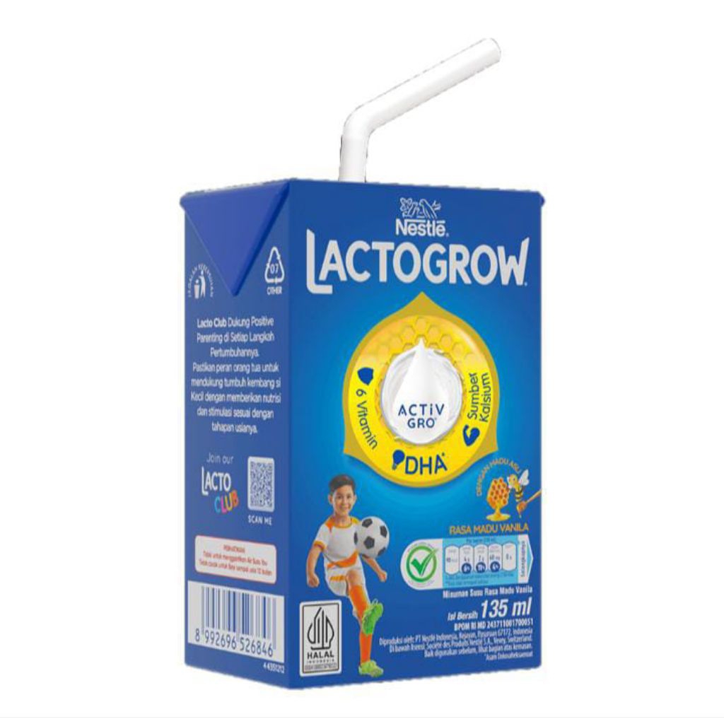 

6 PCS - Lactogrow UHT 135ml Rasa Madu Vanila