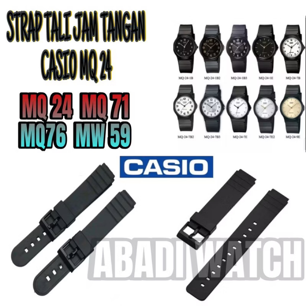 STRAP CASIO MQ24  MQ-24 MQ-76 MW59 MW 59   MQ76  Tali Jam Casio MQ 76 MQ 104 MQ 71