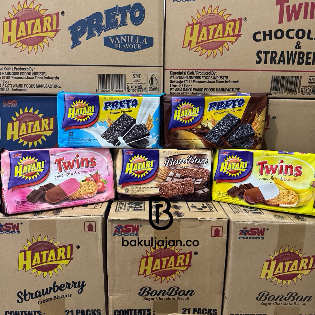 Happyyummy Hatari Cream 190Gr (1 Dus Karton Isi 21) Hatari Preto, Bonbon Coklat, Hatari Biskuit