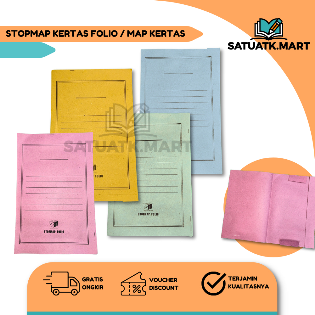 

(5 Pcs) Map Kertas Folio Warna Cerah 34,5x24 Cm