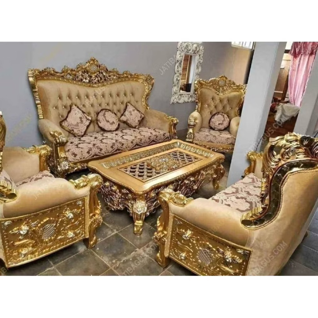 Sofa mewah ukir jati jepara