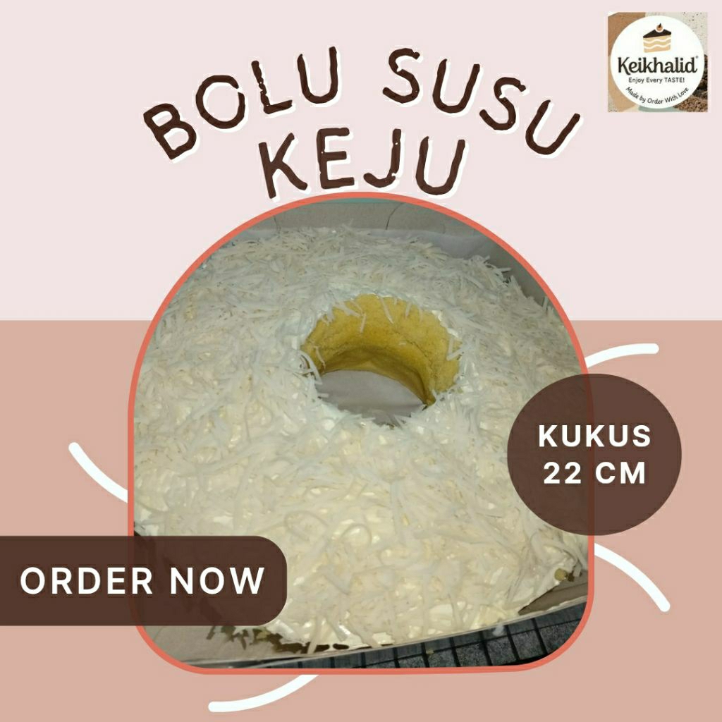 

Keikhalid - Bolu Susu Kukus Homemade 22 cm - Topping Keju