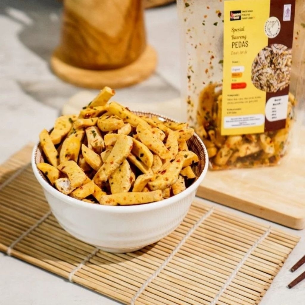 

Basreng Stik Kriuk Pedas, Pedas Daun Jeruk, Pedas Manis, Pedas Manis Daun Jeruk