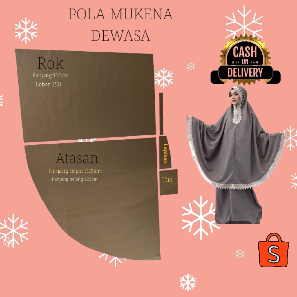 Pola Mukena atas bawah dewasa