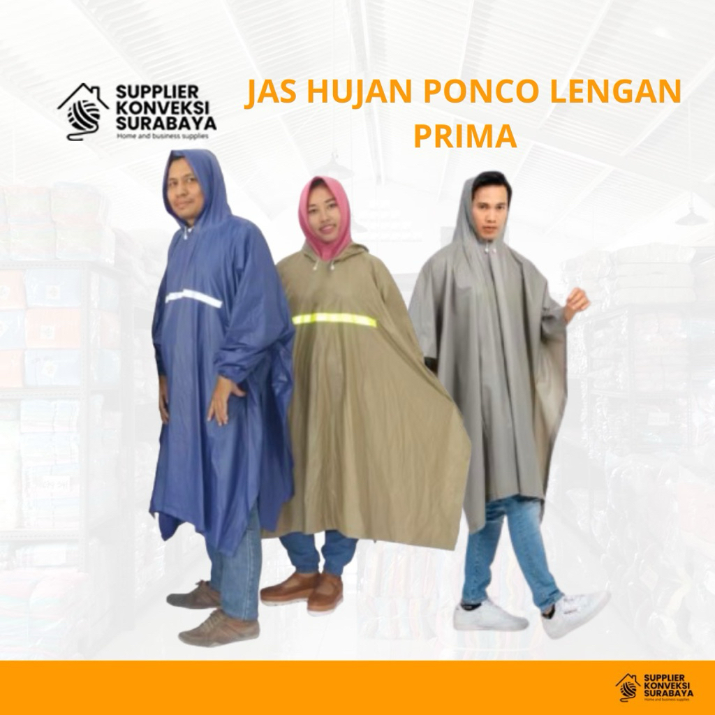 Jas Hujan Ponco Lengan Prima/ Karisma Twin Elephant Brand Gajah