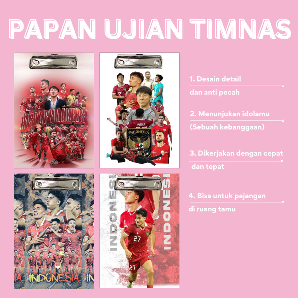 

PAPAN UJIAN TIMNAS INDONESIA GARUDA OFFICIAL STORE TERBARU CLIPBOARD JALAN DADA F4 ORIGINAL