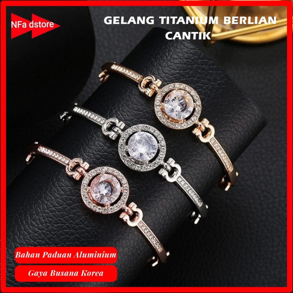 Gelang Titanium Berlian Cantik Wanita