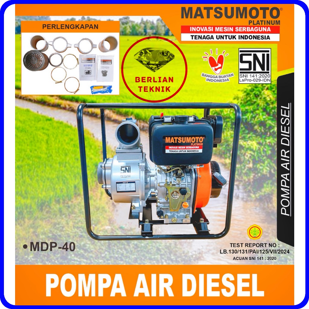 Mesin Pompa Air Alkon Solar Diesel Water Pump Matsumoto MDP 40 / 4" Inch