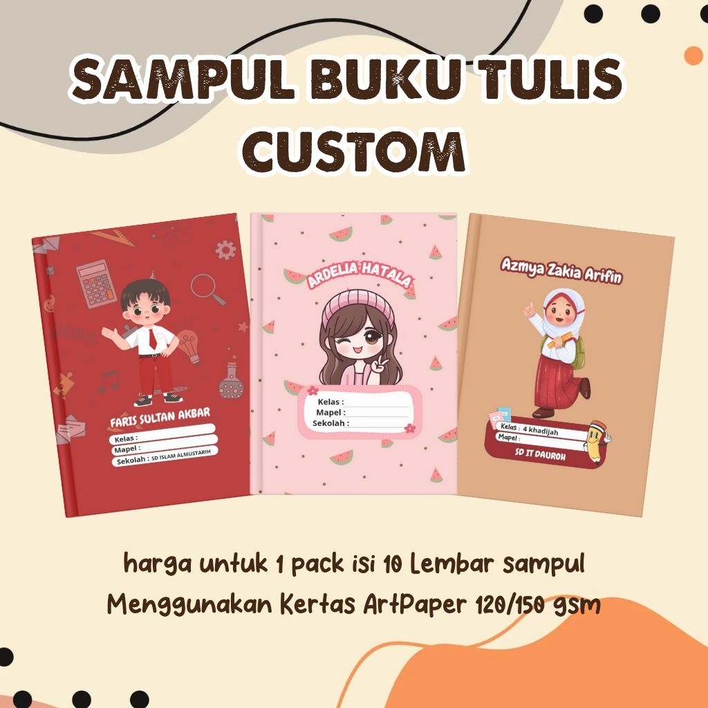 

sampul buku / sampul buku tulis custom isi 10 lembar