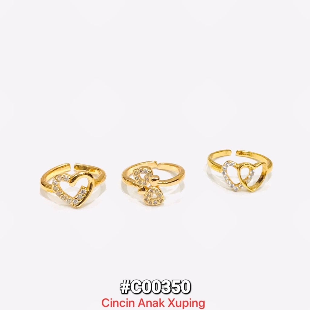 Cincin Anak Perempuan Xuping Lapis Emas – Permata Zircon /Cincin Lucu Anak Wanita – Model Xuping Per