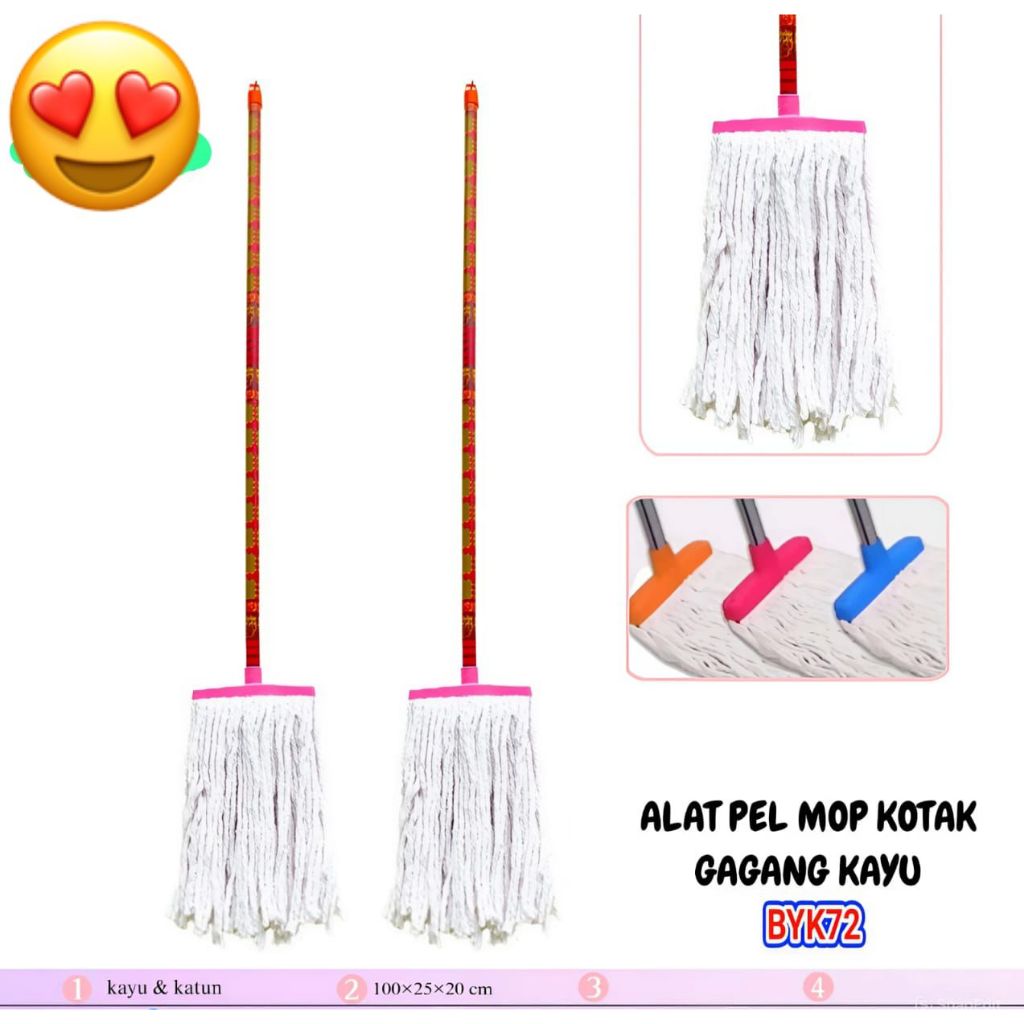 PEL PEGANGAN KAYU Pel Mop Lantai Super Tebal Gagang Kayu Kuat Pel Lantai Rumah Premium ASFAH MAKASSA