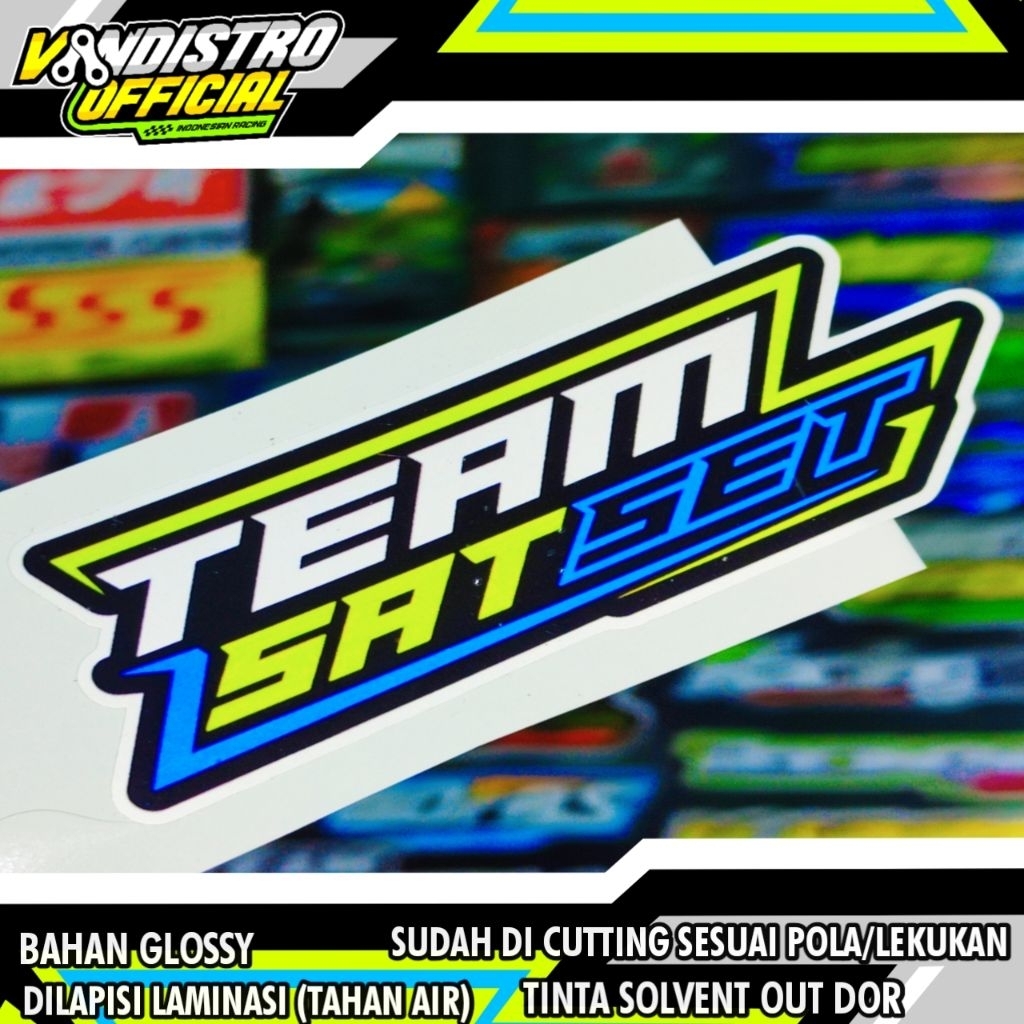 

stiker team sat set hijau biru