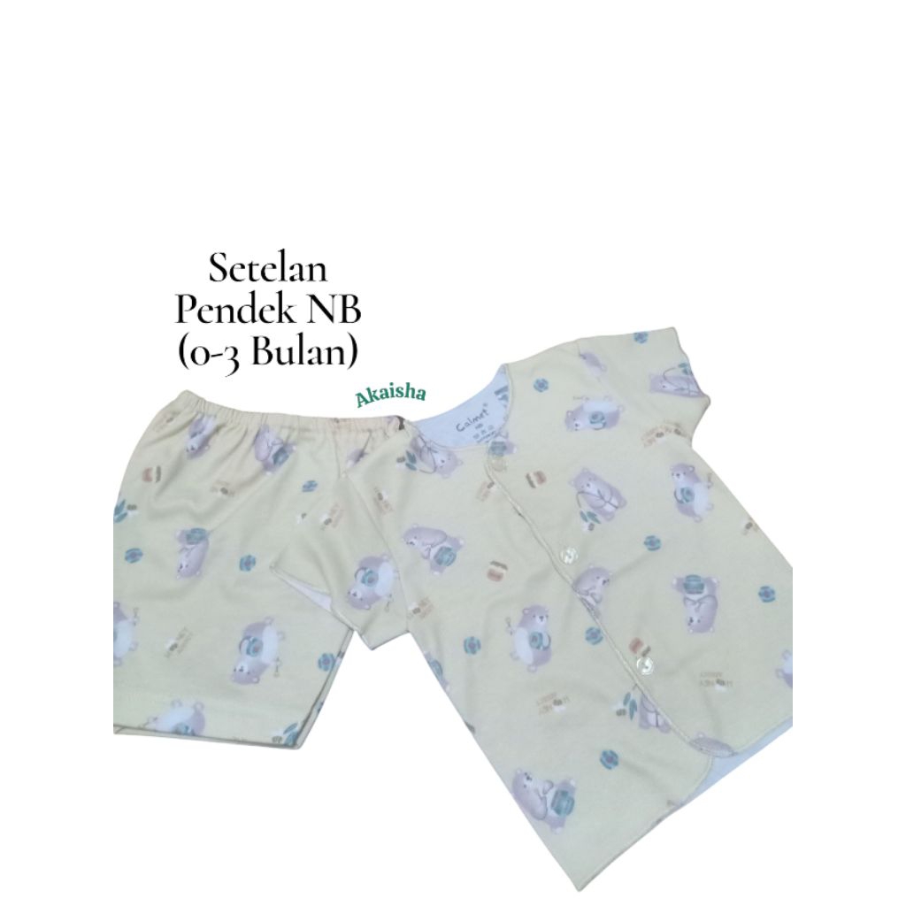 Setelan Baju Bayi NB (Calmet) Lengan Pendek Celana Pendek