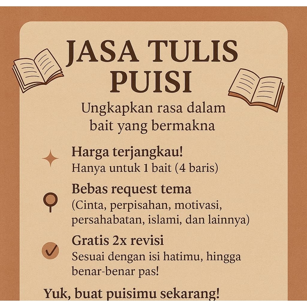 Jasa Pembuatan Puisi || Jasa Custom Puisi Profesional