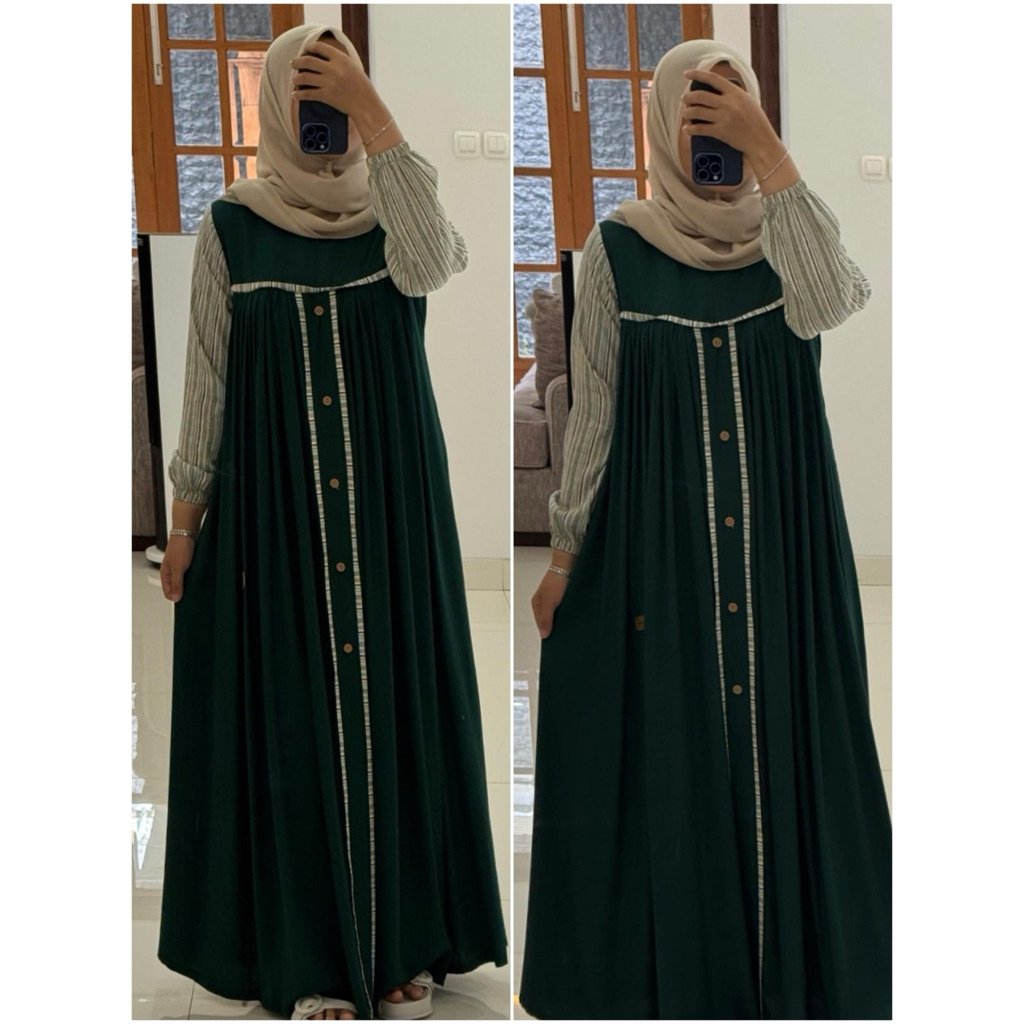 GAMIS HIJAU BOTOL NADHEEFA STORE // GAMIS TWILL UNIQLO