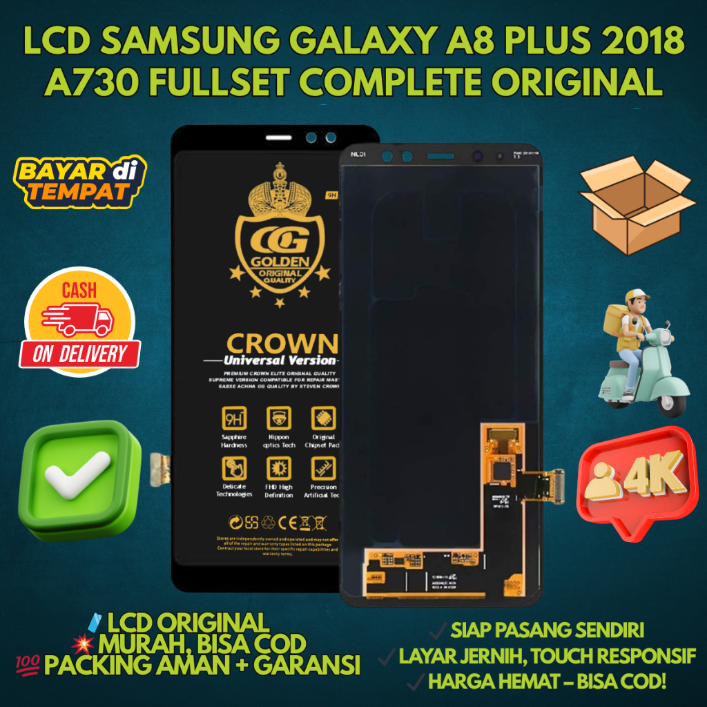 LCD SAMSUNG A8 PLUS 2018 / A730 / (SAMSUNG GALAXY A8 PLUS) TOUCHSCREEN FULLSET COMPLETE ORIGINAL