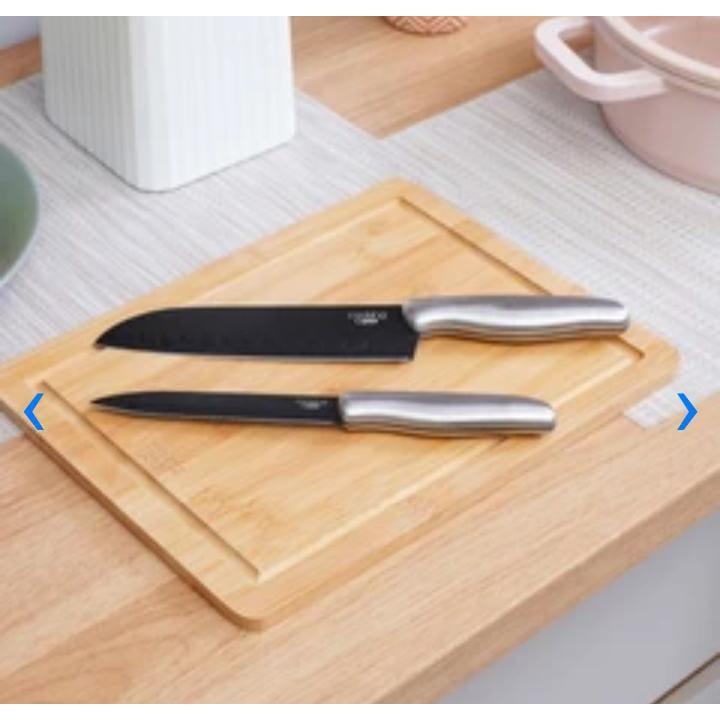 Informa Leto Set Talenan Kayu dan 2 pcs Pisau Dapur