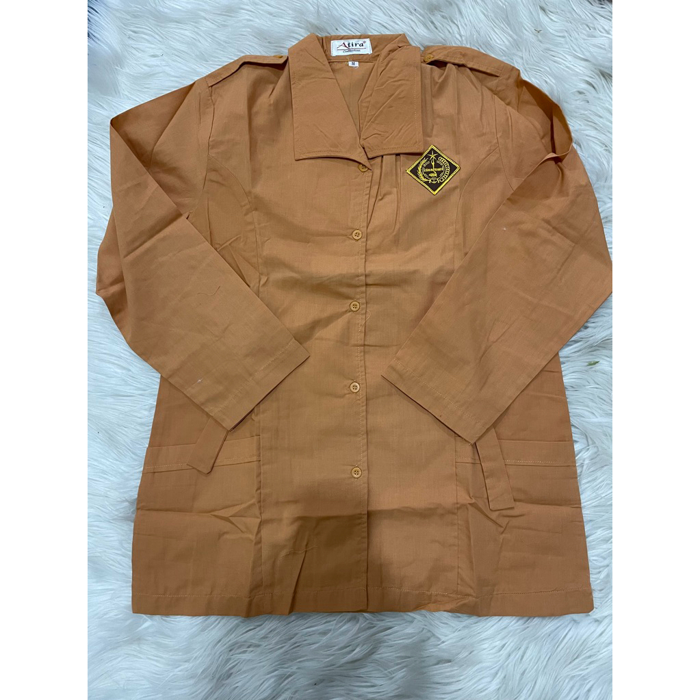 (Obral 466) Baju seragam pramuka cewek SMA panjang pakai tali bahan katun