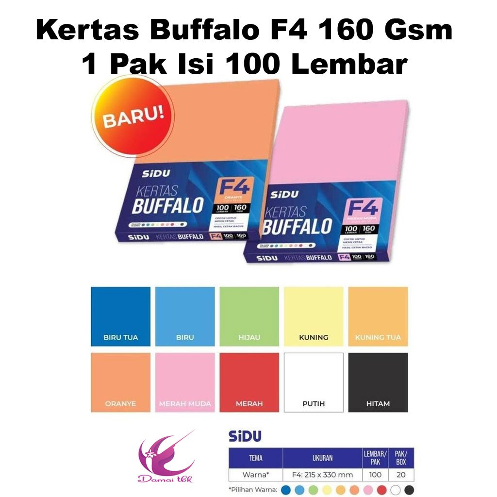 

( 1 Pak Isi 100 Lembar) Kertas Buffalo SIDU F4