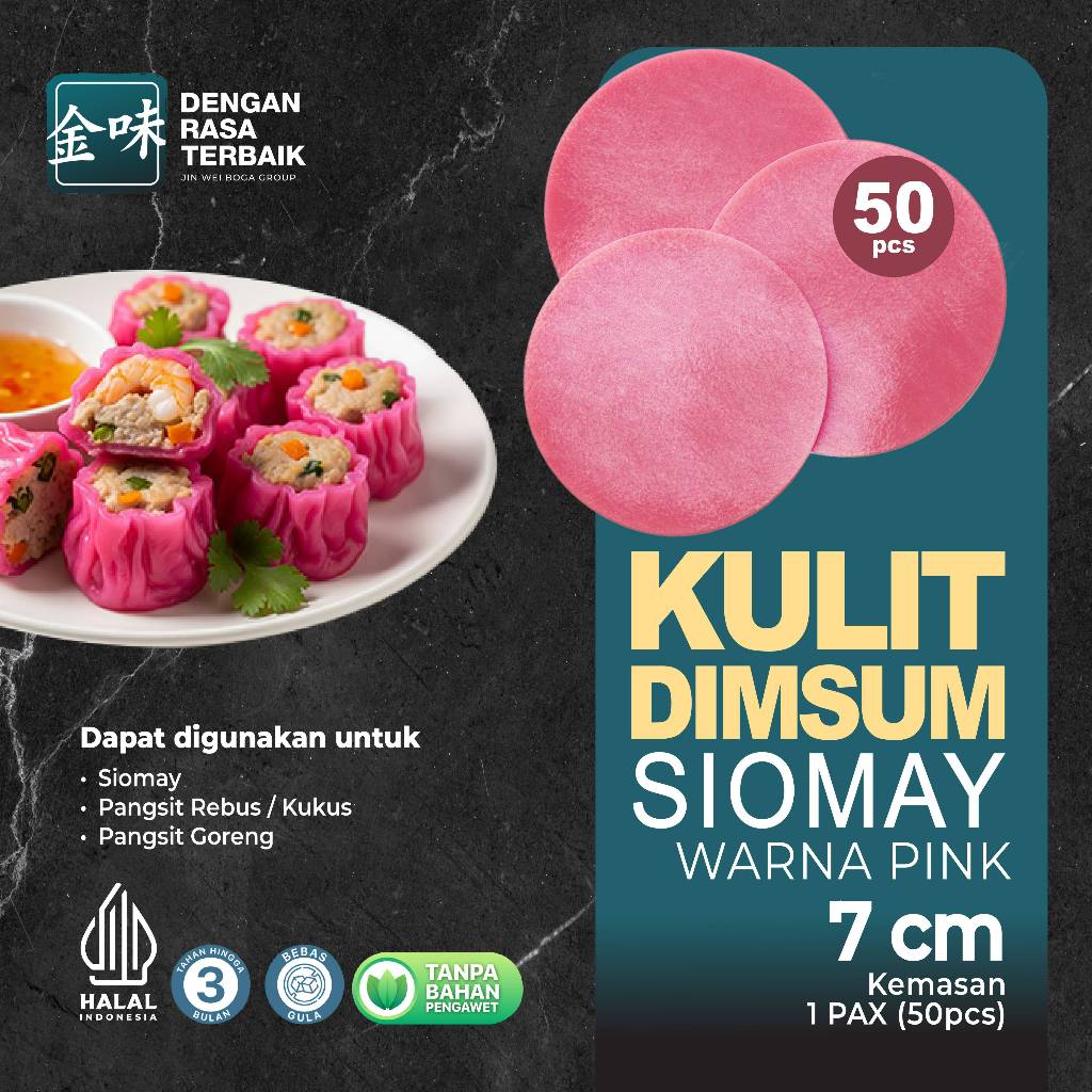 

DRT - Kulit Dimsum Siomay PINK 7CM isi 80pcs Halal | Kulit Tipis dan Lentur | Pewarna Makanan BPOM