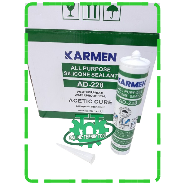 Lem Silicone Sealant KARMEN White Clear dan Black Brown Grey Perekat Lem Kaca