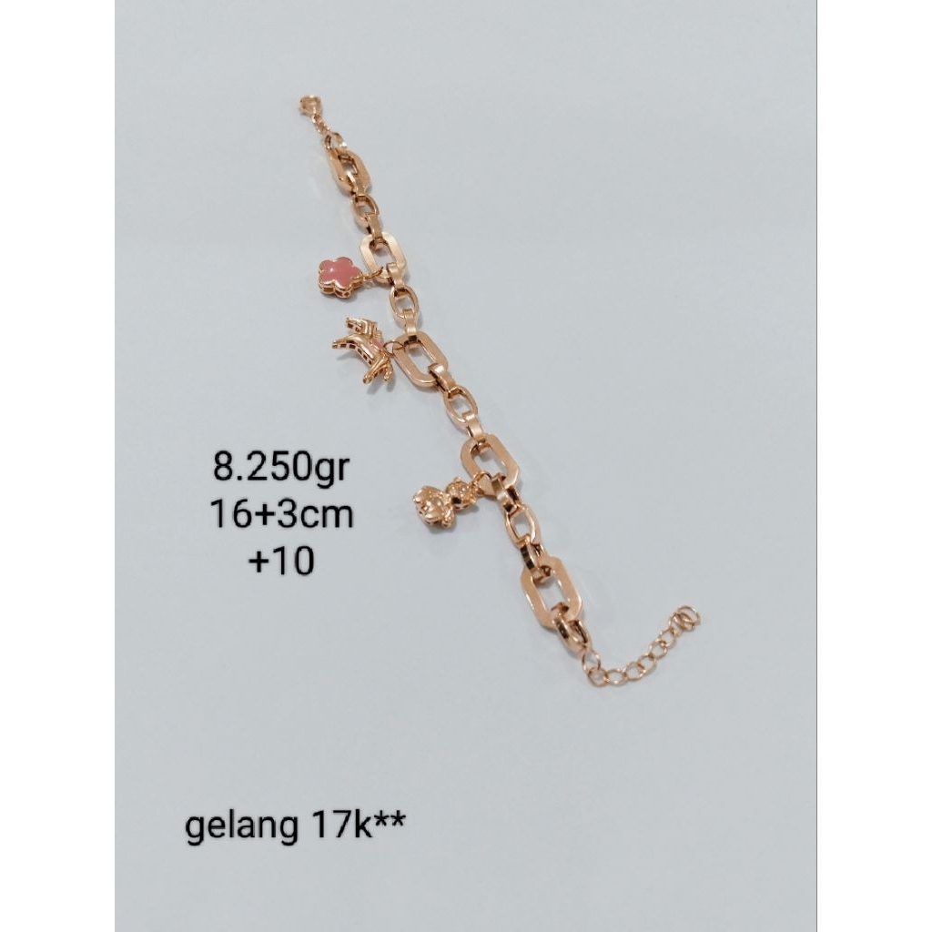 gelang emas ROSE GOLD 17 karat