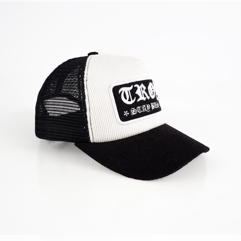 [FREE BOX] Troy Company Trucker Hat Uppercase - Topi Trucker Putih Hitam TCN 3194