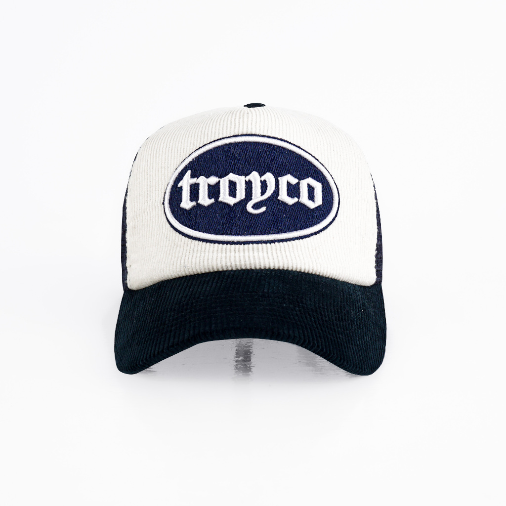 [FREE BOX] Troy Company Trucker Hat Lowercase - Topi Trucker Putih Navy TCN 3195