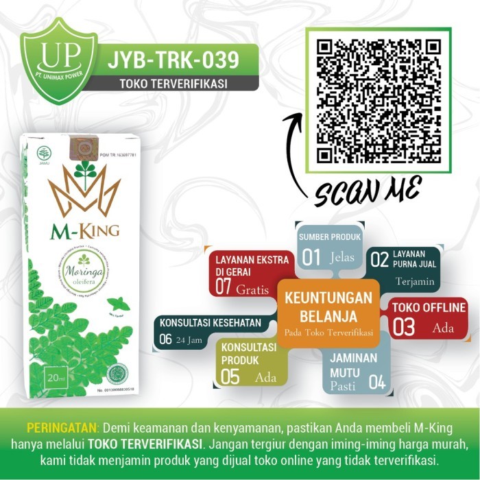 M-KING Tetes Herbal – Obat Stroke, Diabetes, Gagal Ginjal, Kolesterol, Maag, Wasir | BPOM & Halal