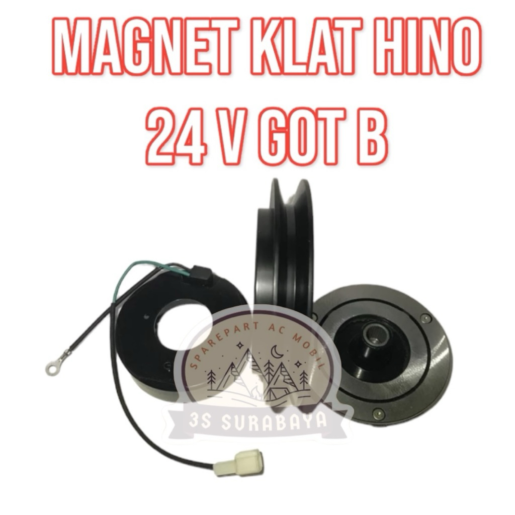Magnet Klat Hino 24 Volt Got B 1 Pn Hitam Denso Magnetic Clutch (Baru/New)
