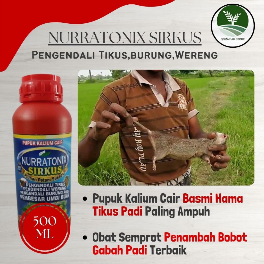 Nurratonix Sirkus Pupuk Semprot Pengendali Hama Tikus & Burung Padi - Pengusir Hama Sawah Burung Pip