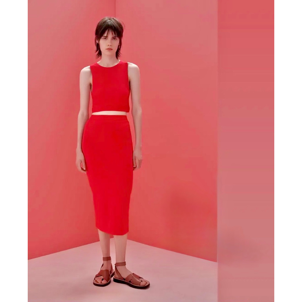 preloved zara midi skirt