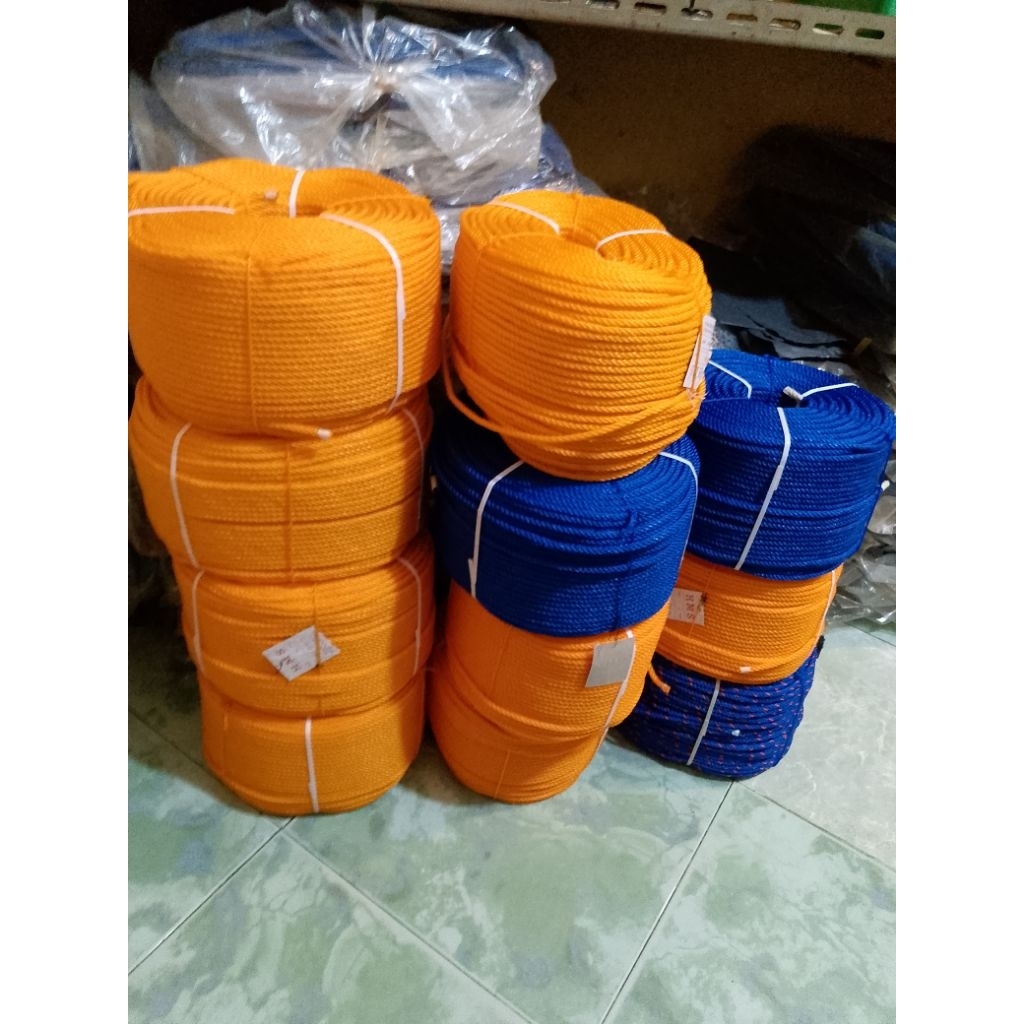 Tali tambang plastik PE ukuran 6mm ( per roll)/tali tambang 6mm