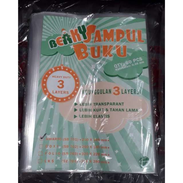 

Sampul Buku Bening Berky 4 ukuran isi 60 lembar Sampul Slip Buku Tulis Sekolah Notebook Cover