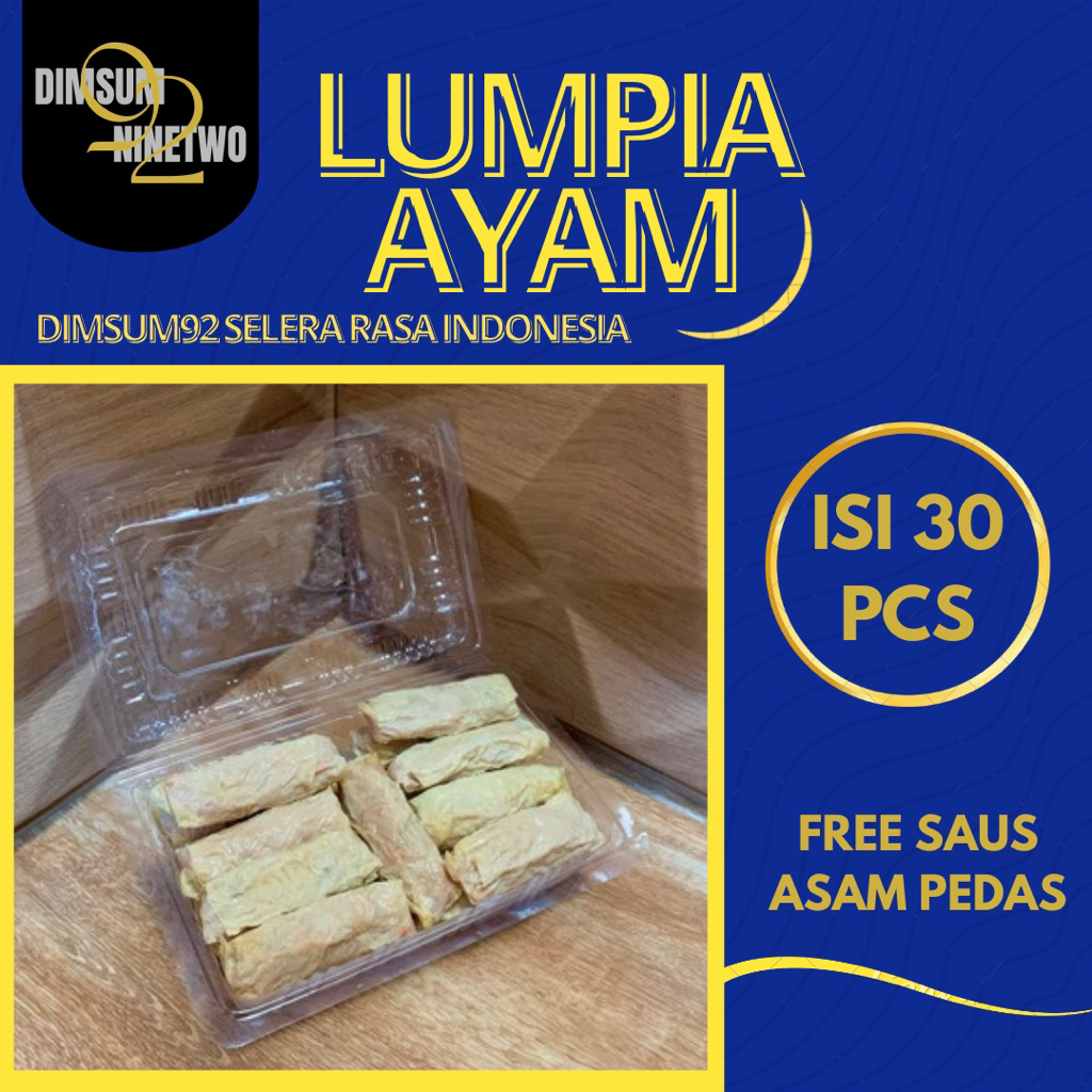 

Dimsum Premium Lumpia Ayam isi 30Pcs FREE Saus Asam Pedas Di Kab Bogor Halal (PENGIRIMAN KHUSUS PULAU JAWA)